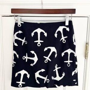 Nautical Anchor Prints Mini Skirt